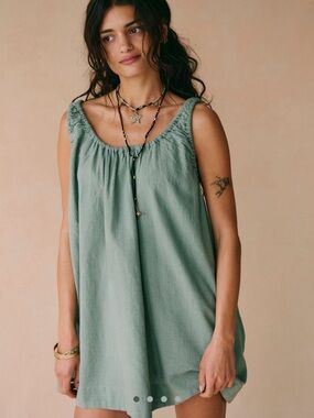 Free People Cotton-Linen Mini Dress